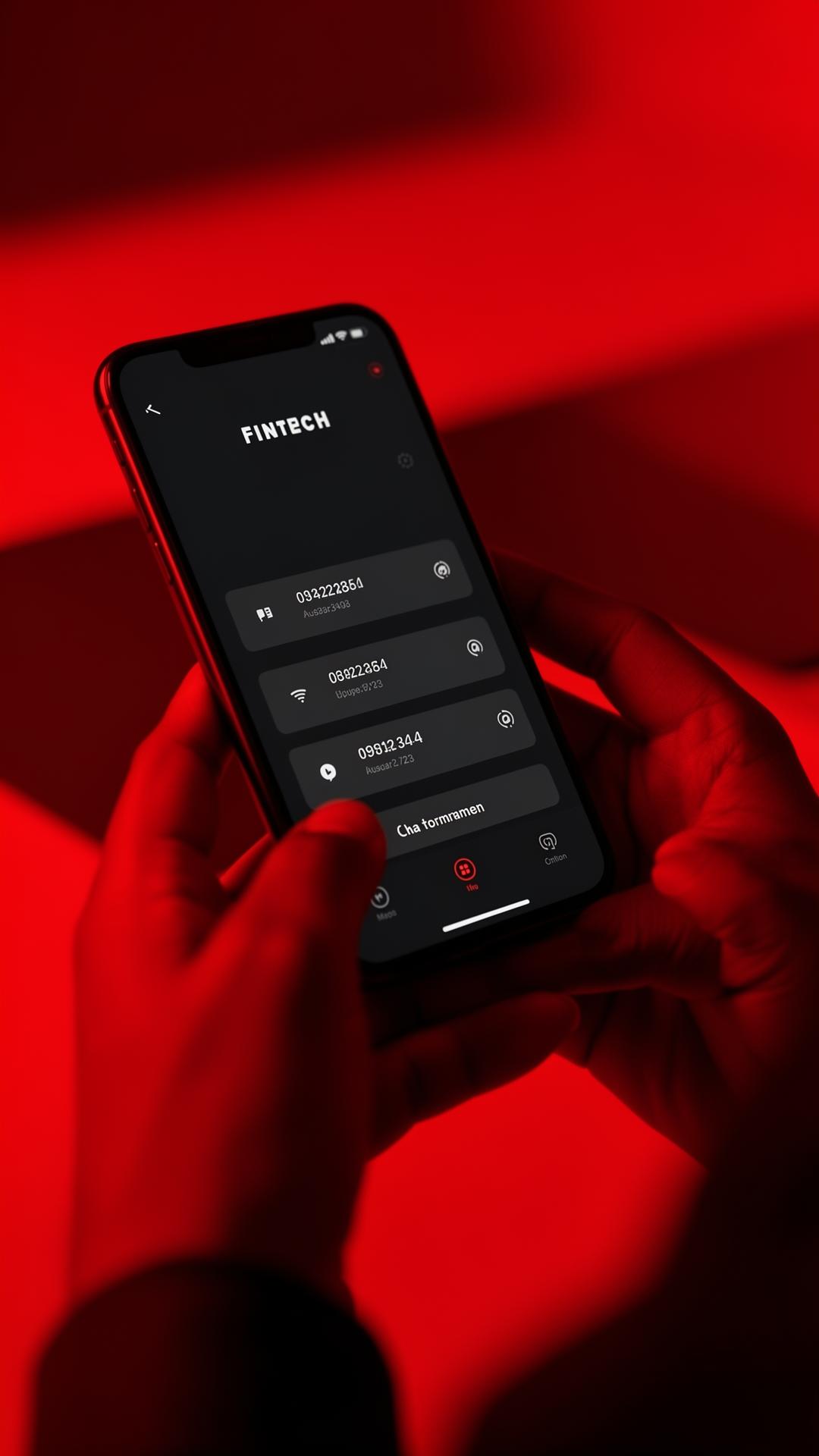 Customer using a mobile banking app